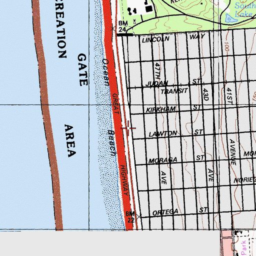 Topographic Map of San Francisco Ice Skating Rink, CA