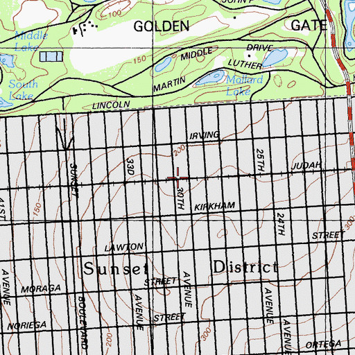 Topographic Map of San Francisco Mandarin Baptist Church, CA