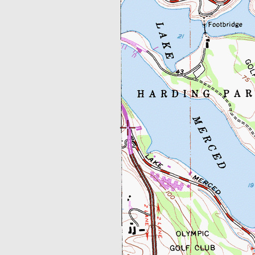 Topographic Map of San Francisco Police Pistol Range, CA