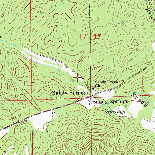 Topographic Map of Spring Garden Division, AL