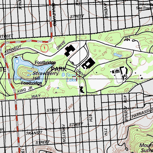 Topographic Map of Shakespeare Garden, CA