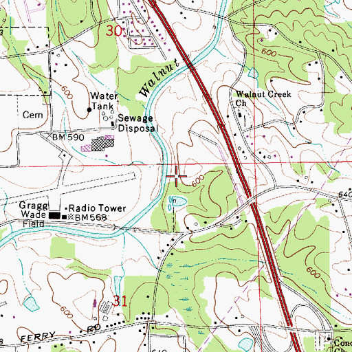 Topographic Map of Clanton Division, AL
