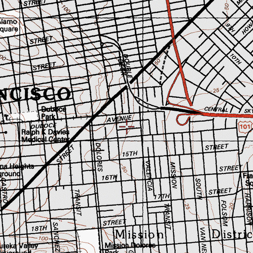 Topographic Map of Strauss Playground, CA