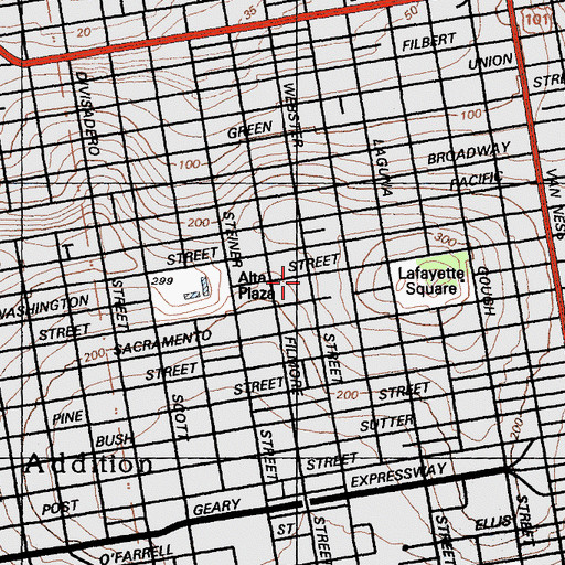 Topographic Map of Webster Street Historic District, CA