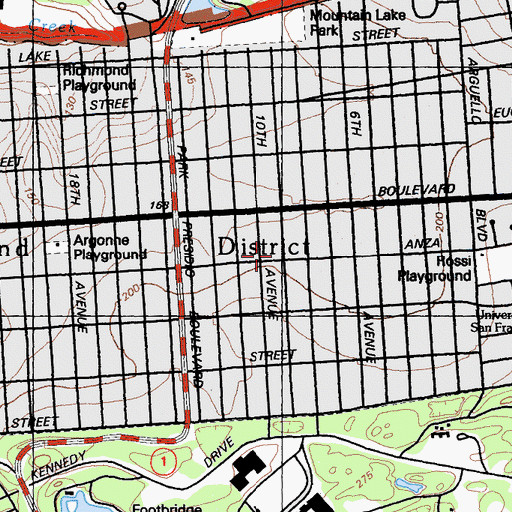 Topographic Map of Zion Lutheran Church, CA