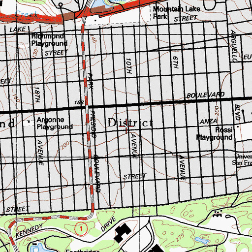 Topographic Map of Zion Lutheran School, CA