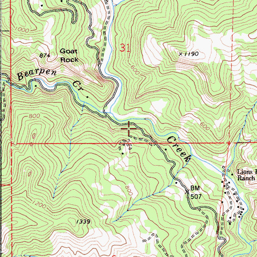 Topographic Map of Austin Creek School (historical), CA