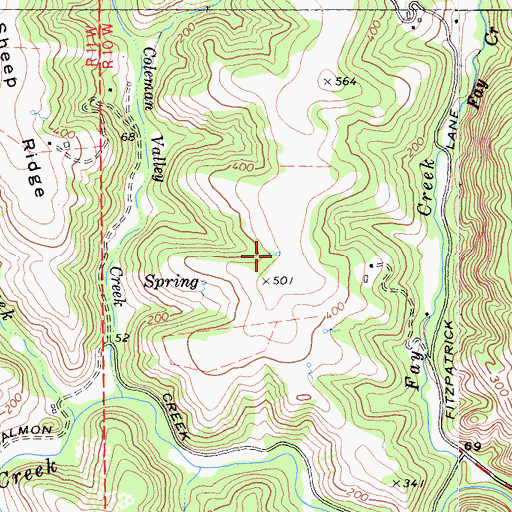 Topographic Map of Bedrock Spring, CA