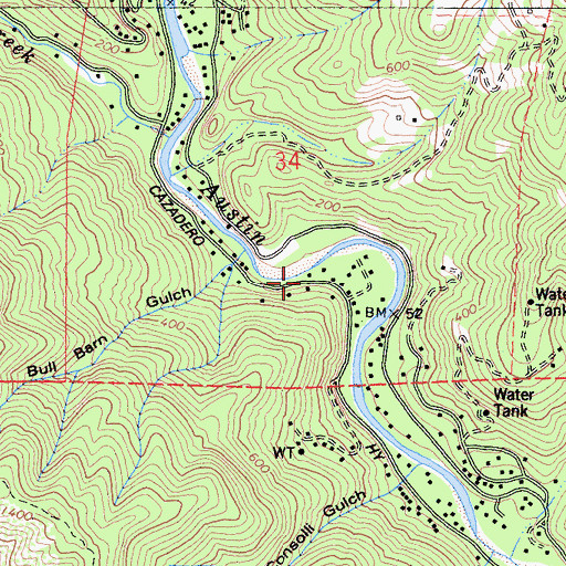 Topographic Map of Camp Thayer, CA