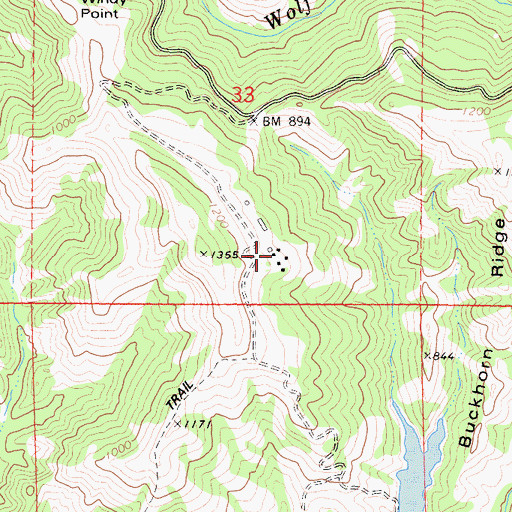 Topographic Map of Dickson Ranch, CA