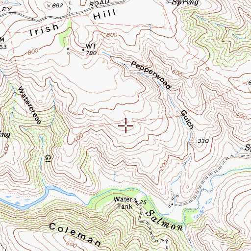 Topographic Map of Hole In Rock, CA