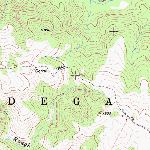 Topographic Map of Little Buckhorn Ranch (historical), CA