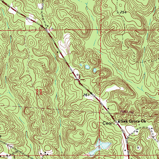 Topographic Map of Gilbertown-Toxey Division, AL