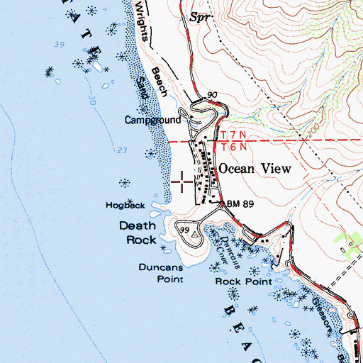 Topographic Map of Ocean View School (historical), CA