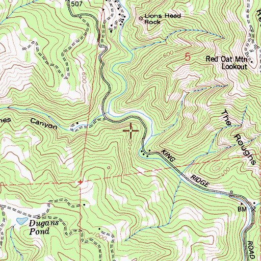 Topographic Map of Ohmen Resort, CA