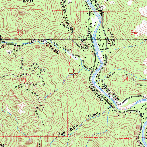 Topographic Map of Petaluma Boy Scout Camp, CA