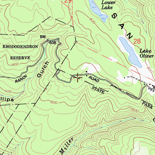 Topographic Map of Plantation School (historical), CA