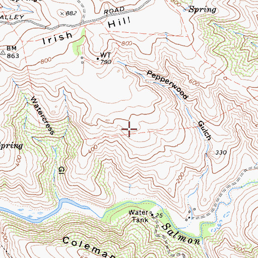 Topographic Map of Robinson Rock, CA