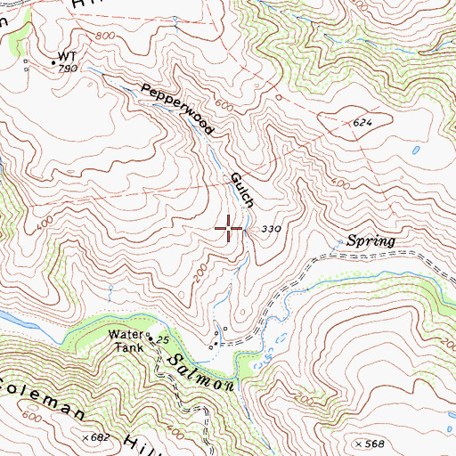 Topographic Map of Swallow City, CA