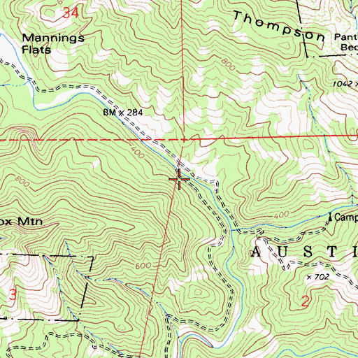 Topographic Map of Williams Cattle Station, CA