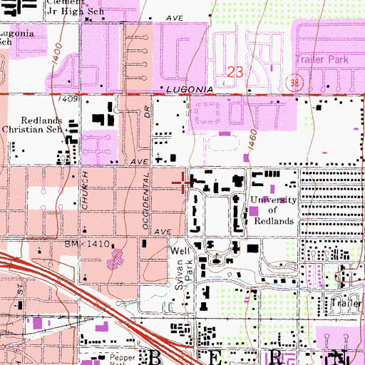 Topographic Map of Anderson Hall, CA