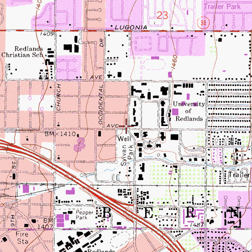 Topographic Map of Bekins-Holt Hall, CA