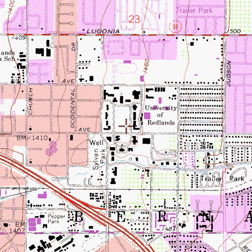 Topographic Map of California Hall, CA