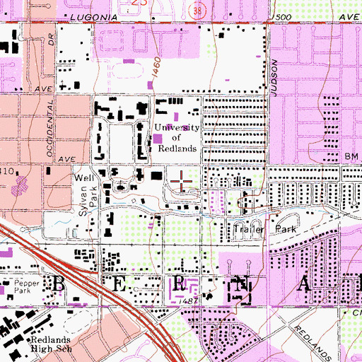 Topographic Map of Centennial Orange Grove, CA