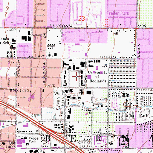 Topographic Map of Cortner Hall, CA