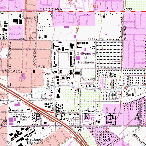 Topographic Map of Currier Gymnasium, CA