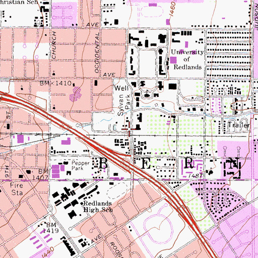 Topographic Map of Glenn Wallichs Theatre, CA