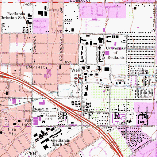 Topographic Map of Hornby Hall, CA