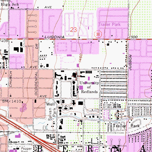 Topographic Map of Merriam Hall, CA