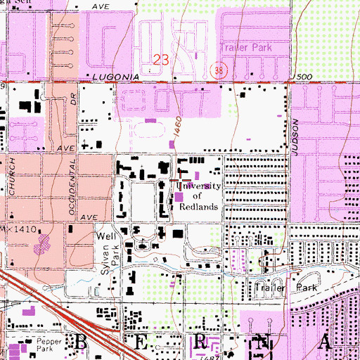 Topographic Map of Orton Center, CA