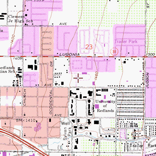 Topographic Map of Ted Runner Stadium, CA