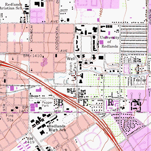 Topographic Map of Truesdail Speech Center, CA