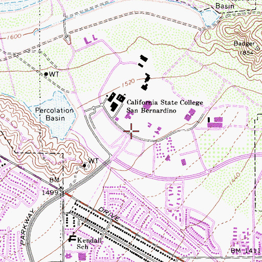 Topographic Map of University Hall, CA