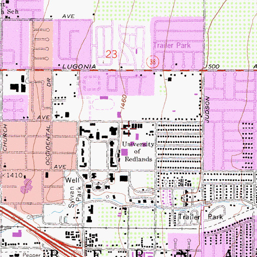 Topographic Map of University Village, CA