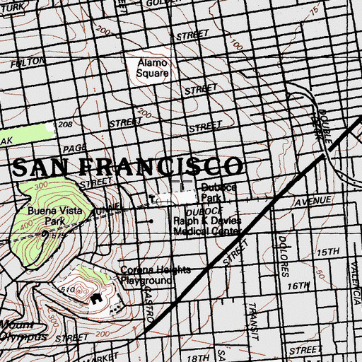 Topographic Map of Bethlehem Baptist Church, CA