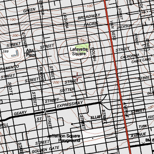 Topographic Map of Buddhist Church of San Francisco, CA