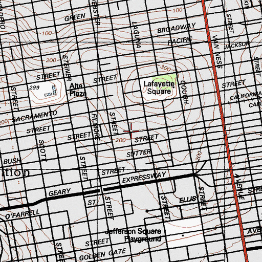 Topographic Map of Daihonzan Nichiren-Ji, CA