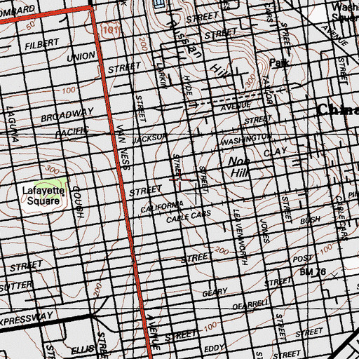 Topographic Map of First Chinese Southern Baptist Church, CA