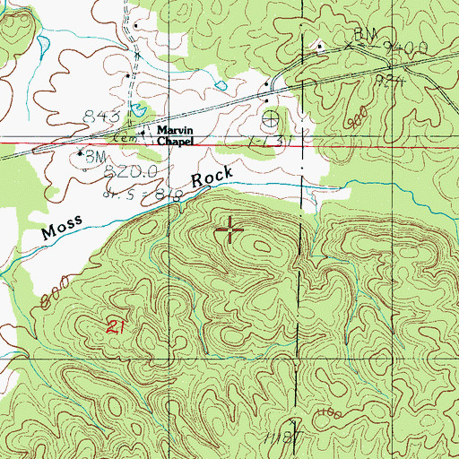 Topographic Map of Millerville-Hollins Division, AL