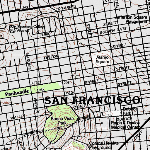 Topographic Map of Holy of Holiness Missionary Baptist Church, CA