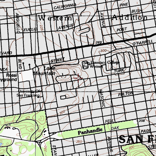 Topographic Map of Presentation High School (historical), CA