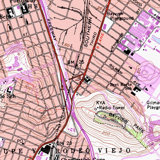 Topographic Map of Saint Paul of the Shipwreck School (historical), CA