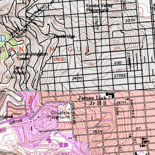 Topographic Map of Saint Philips Roman Catholic Church, CA