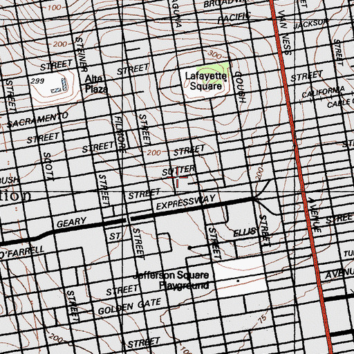 Topographic Map of Soto Zen Mission Sokoji, CA