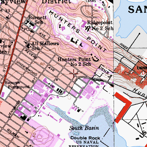 Topographic Map of Christian Light Baptist Church, CA