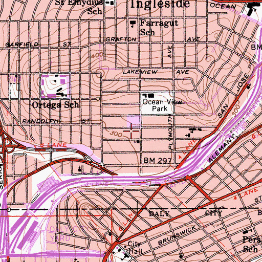 Topographic Map of Cosmopolitan Baptist Church, CA